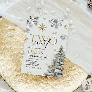 2nd Birthday Invitation, Winter Two Birthday  Invitation