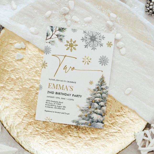 2nd Birthday Invitation, Winter Two Birthday  Invitation (Creator Uploaded)