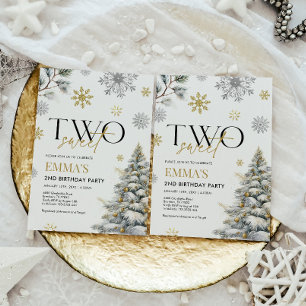 2nd Birthday Invitation, Winter Two Birthday  Invitation