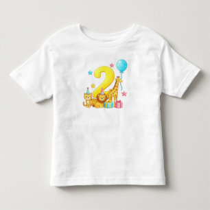 2nd Birthday Jungle Animals" Toddler T-Shirt