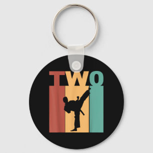 2nd Birthday Karate Taekwondo Theme 2 Year Old Key Ring