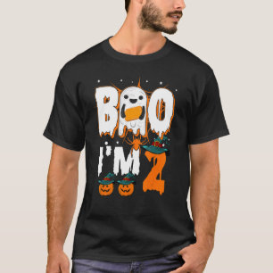 2nd Birthday Kids Boo I'm 2 Two Yr Ghost Halloween T-Shirt