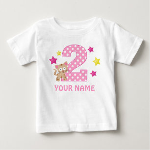 2nd Birthday Kitty Cat Girl Personalised T-shirt