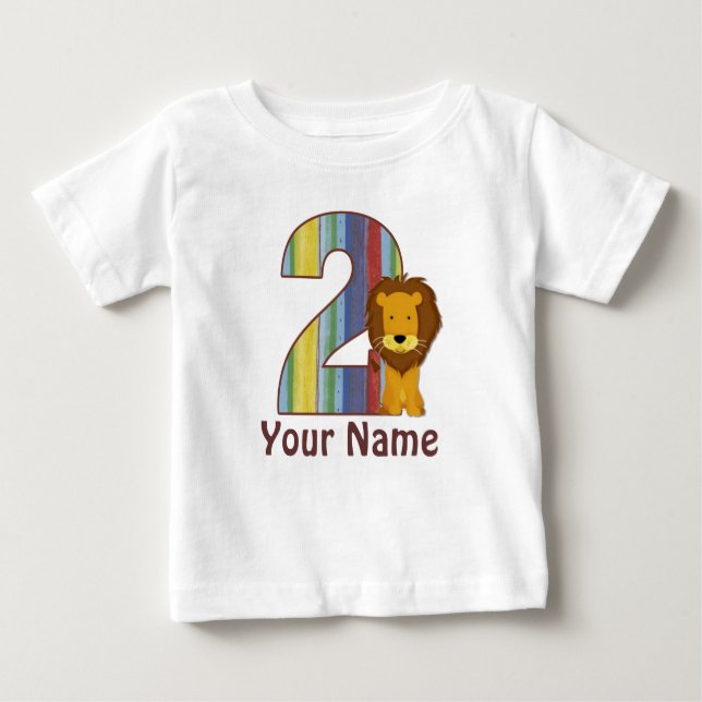 2nd Birthday Lion Personalised T-shirt (Front)