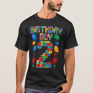2nd Birthday Master BBuilder 2 Years Old Block Bui T-Shirt