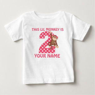 2nd Birthday Monkey Girl Personalised T-shirt
