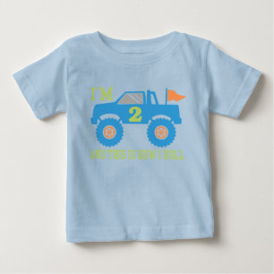 2nd Birthday Monster Truck Baby T-Shirt