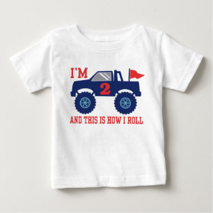 2nd Birthday Monster Truck Baby T-Shirt