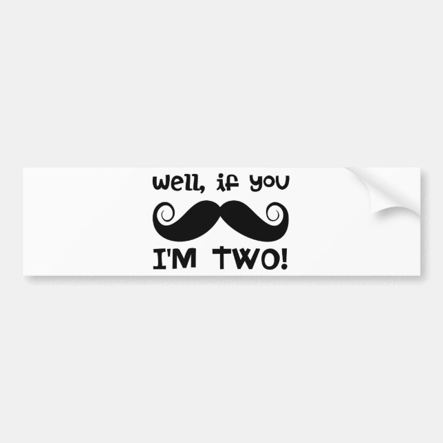2nd Birthday Moustache Bumper Sticker (Front)