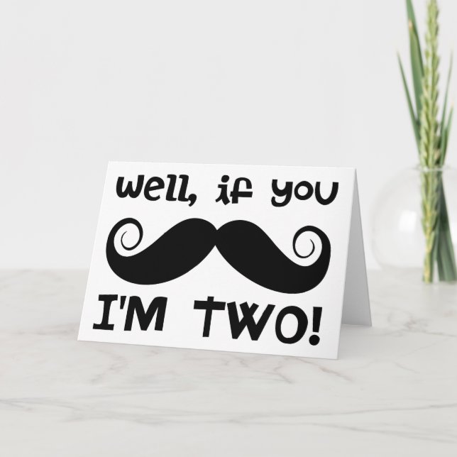 2nd Birthday Moustache Card (Front)
