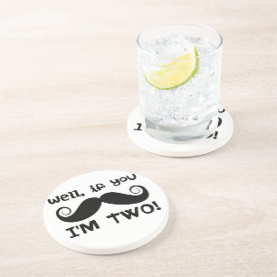 2nd Birthday Moustache Coaster