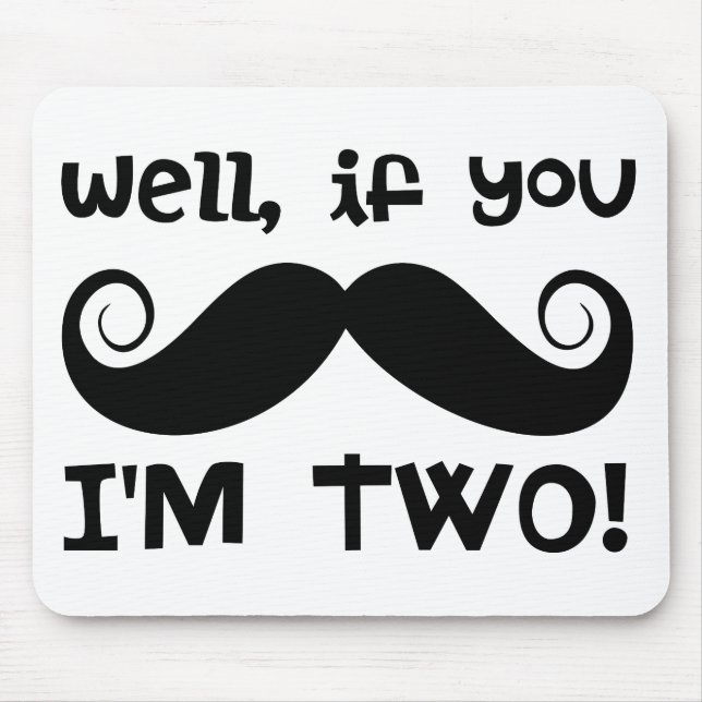 2nd Birthday Moustache Mouse Pad (Front)