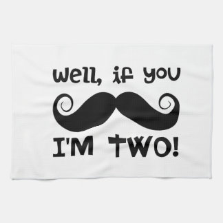 2nd Birthday Moustache Tea Towel