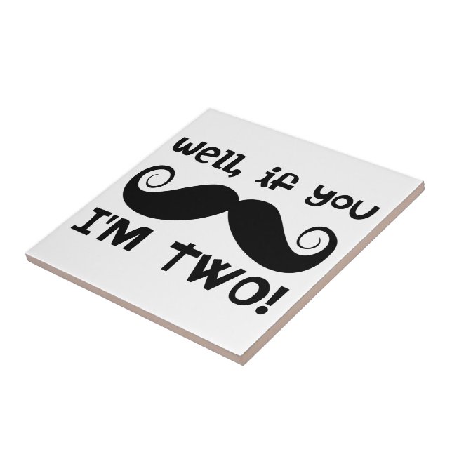 2nd Birthday Moustache Tile (Side)