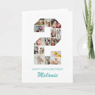 2nd Birthday Number 2 Photo Collage Personalised Card
