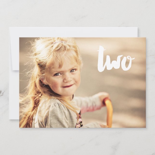 2nd Birthday Number Two Photo Overlay Invitation (Front)