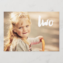 2nd Birthday Number Two Photo Overlay Invitation