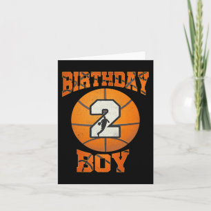 .2nd Birthday Outfit Boy Basketball Second 2 Year  Card