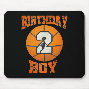 .2nd Birthday Outfit Boy Basketball Second 2 Year Mouse Pad