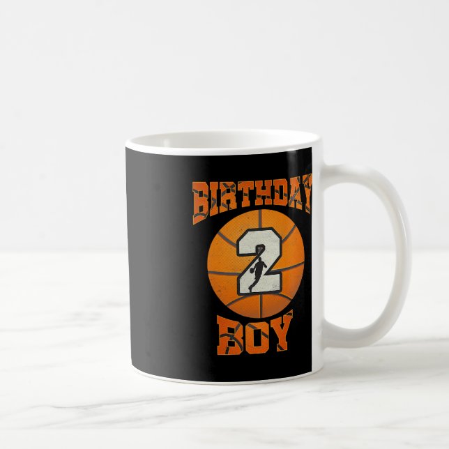 2nd Birthday Outfit Boy Basketball Second 2 Year O Coffee Mug (Right)
