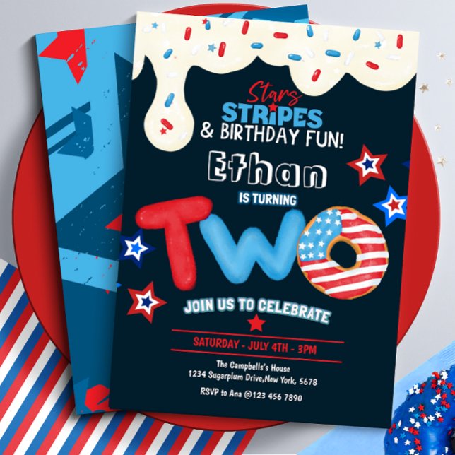 2nd Birthday Party 4th of July  Invitation (Creator Uploaded)