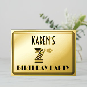 2nd Birthday Party — Art Deco Style “2” & Name