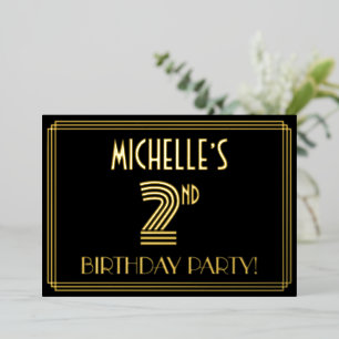 2nd Birthday Party — Art Deco Style “2” + Name