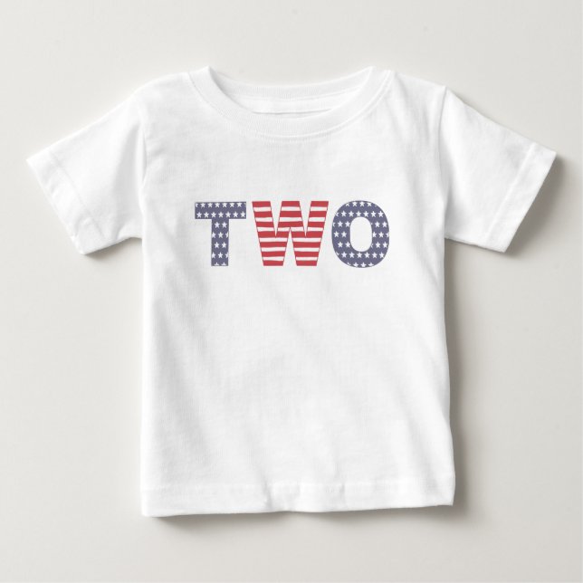 2nd Birthday Party Clothes Photo Prop, 4th Of July Baby T-Shirt (Front)