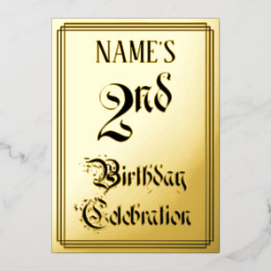 2nd Birthday Party — Elegant Script + Custom Name