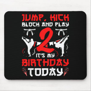 2nd Birthday Party Karate 2 Year Old Karate Birthd Mouse Pad