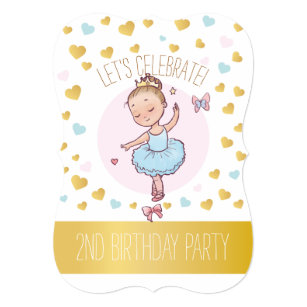 2nd Birthday Party | Princess Ballerina in Tutu Invitation