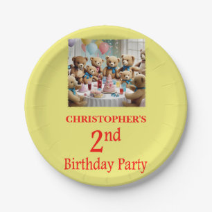 2nd Birthday Party Teddy Bears Party Paper Plate