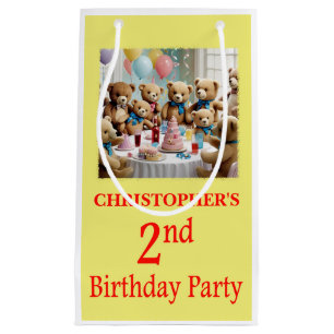 2nd Birthday Party Teddy Bears Party Small Gift Bag