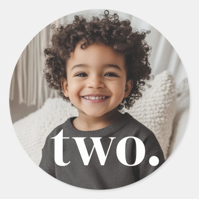 2nd Birthday Photo - two Classic Round Sticker (Front)