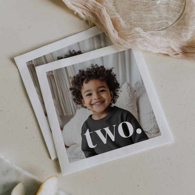 2nd Birthday Photo - two Napkin (Zazzle 2nd Birthday Photo - two Napkins)