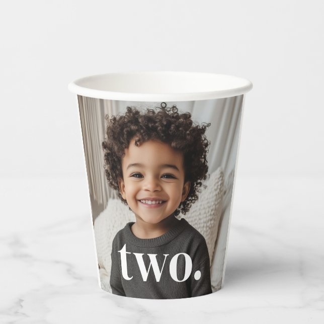 2nd Birthday Photo - two Paper Cups (Front)