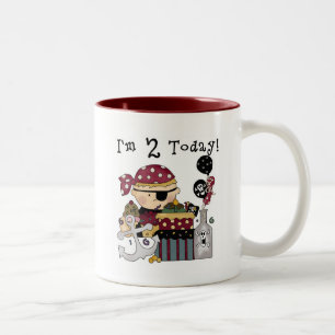 2nd  Birthday Pirate Tshirts and Gifts Two-Tone Coffee Mug
