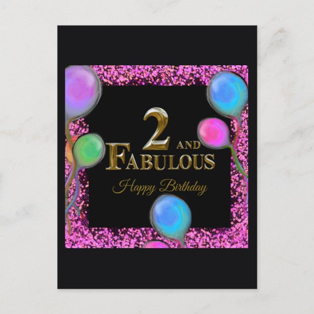 2nd Birthday  Postcard (Front)
