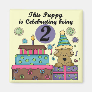 2nd Birthday Puppy Tshirts and Gifts Magnet