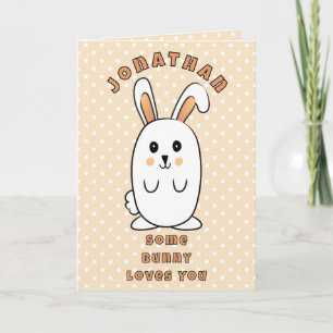 2nd Birthday Rabbit Cartoon Some Bunny Loves You Card