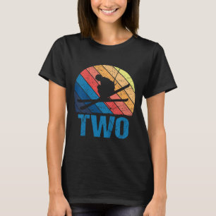 2nd Birthday Retro Ski Skiing 2 Year Old Boys Girl T-Shirt