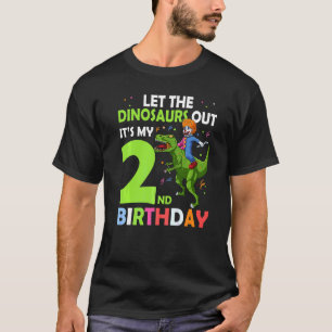 2nd Birthday Rex Clown Circus Let The Dinosaurs Ou T-Shirt