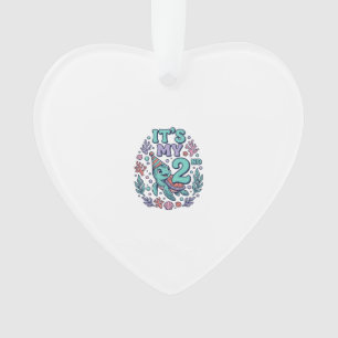 2nd Birthday Sea Turtle Vintage Engraving Design_1 Ornament