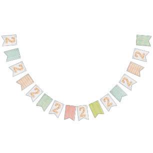 2nd Birthday Shabby Chic Roses Rustic Wood Floral Bunting