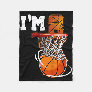 2nd Birthday Shirt Boy Basketball Kids Two Year Ol Fleece Blanket