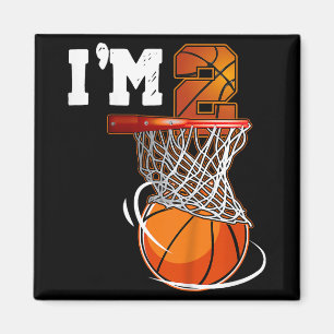 2nd Birthday Shirt Boy Basketball Kids Two Year Ol Magnet