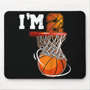 2nd Birthday Shirt Boy Basketball Kids Two Year Ol Mouse Pad