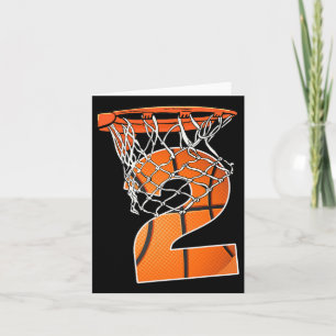 2nd Birthday Sport 2 Years Old Bysketbyll 2 Boys K Card