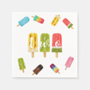 2nd Birthday Summer popsicle ice cream party Napkin