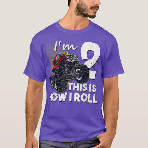 2nd Birthday T Boy Monster Truck 2 Years Old Gift T-Shirt